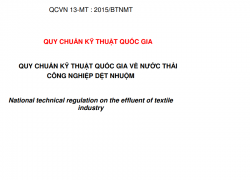 QCVN 13 - MT : 2015/BTNMT - QUY CHUẨN KỸ THUẬT QUỐC GIA VỀ NƯỚC THẢI CÔNG NGHIỆP DỆT NHUỘM